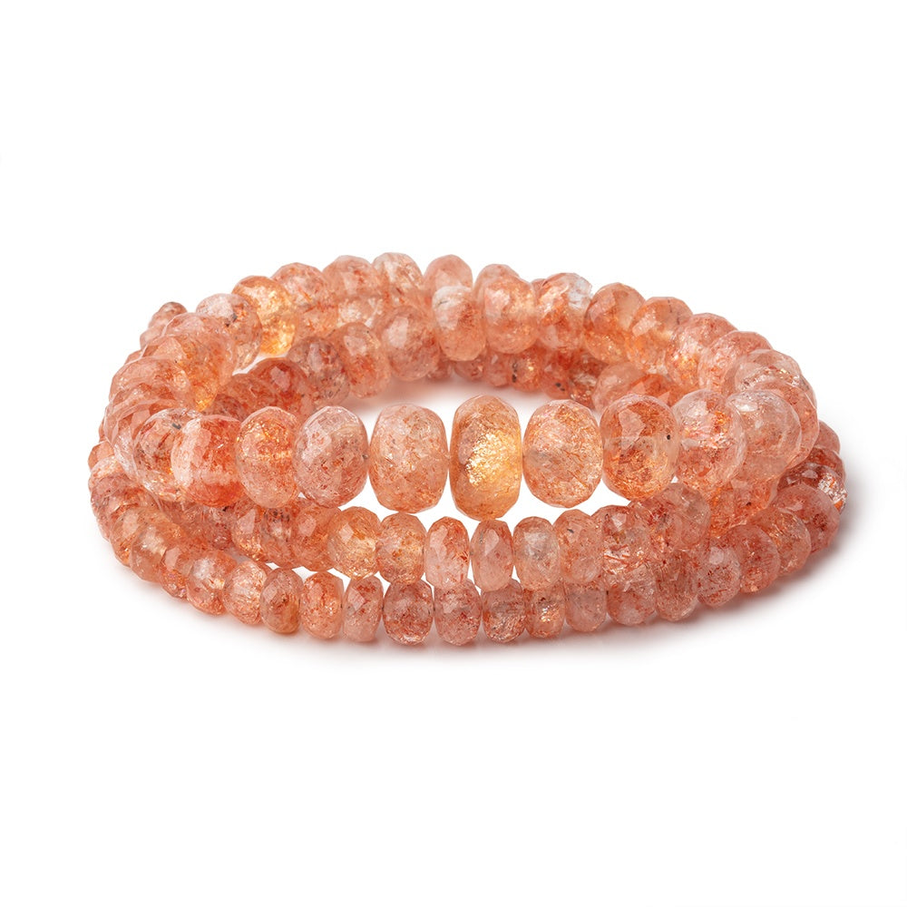 4-10mm Sunstone faceted rondelle beads 18 inch 127 pieces - BeadsofCambay.com