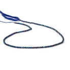 2mm Metallic Peacock Black Spinel Micro Faceted Rounds 13 inch 183 beads - BeadsofCambay.com