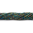 2mm Metallic Green Black Spinel Micro Faceted Rounds 13 inch 183 beads - BeadsofCambay.com