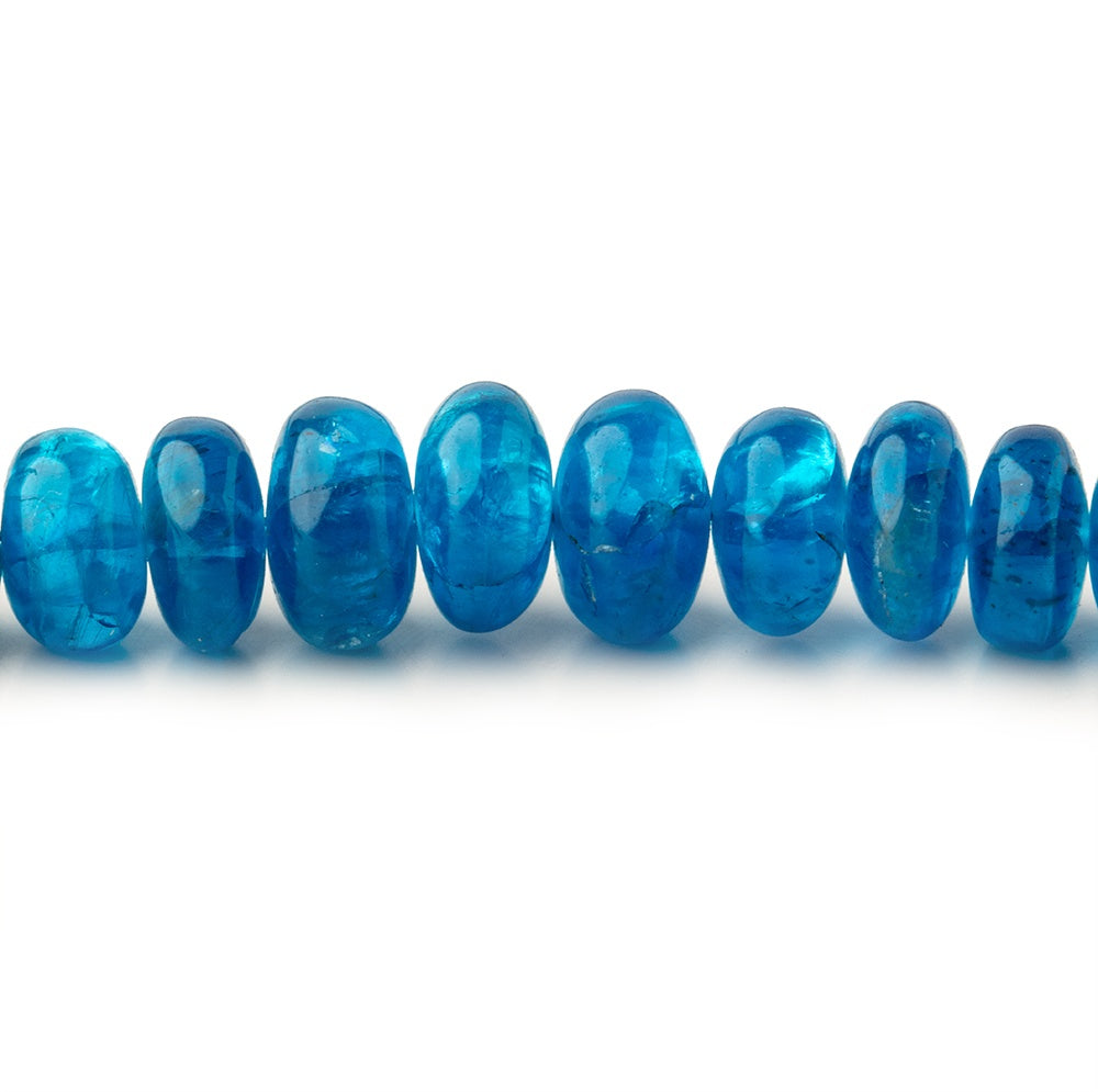 Beadsofcambay 4-8.5mm Neon Apatite plain rondelle beads 18 inch 131 pieces View 2