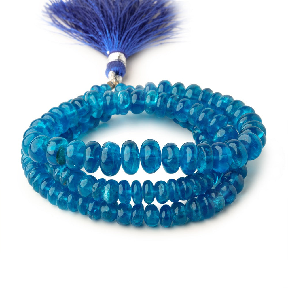 Beadsofcambay 4-8.5mm Neon Apatite plain rondelle beads 18 inch 131 pieces View 1