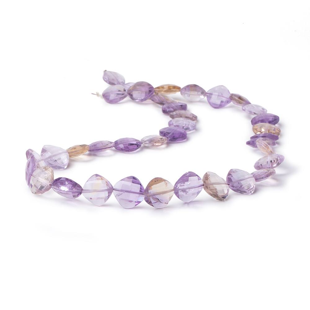 9.5-10.5mm Ametrine Faceted Pillow Beads 15.5 inch 36 pieces - Beadsofcambay.com