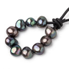 9.5-10.5mm Gray Peacock Large Hole Baroque Pearls Set of 10 - Beadsofcambay.com