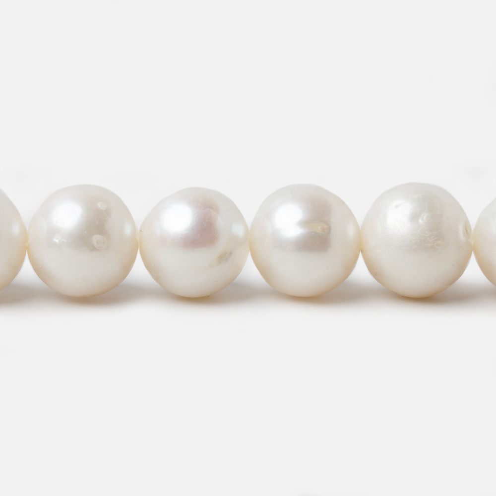 9.5-10.5mm Off White Off Round Freshwater Pearls 15 inch strand 40 pcs - Beadsofcambay.com