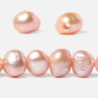 9.5-10.5mm Orangy Pink Baroque Side Drill 2.5mm large hole Pearl 48 pcs - Beadsofcambay.com