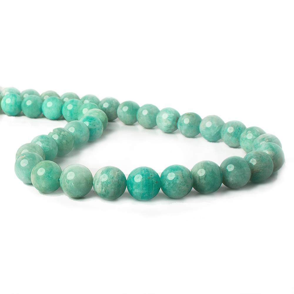 9.5-10mm Amazonite plain round beads 16 inch 40 pieces A - Beadsofcambay.com