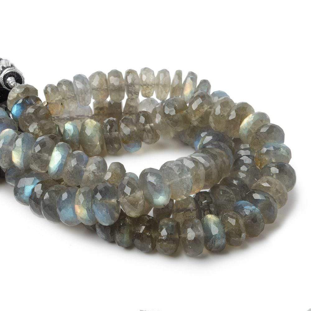 9.5-10mm Labradorite faceted rondelle beads 8 inches 40 pieces AA grade - Beadsofcambay.com