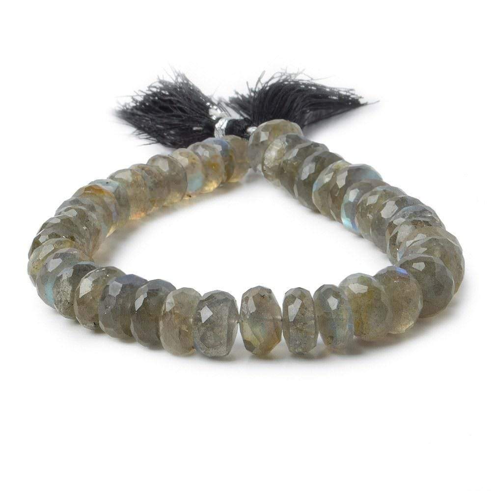 9.5-10mm Labradorite faceted rondelle beads 8 inches 40 pieces AA grade - Beadsofcambay.com