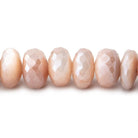9.5-11.5mm Mystic Angel Skin Moonstone Faceted Rondelles 7.5 inch 32 Beads - Beadsofcambay.com