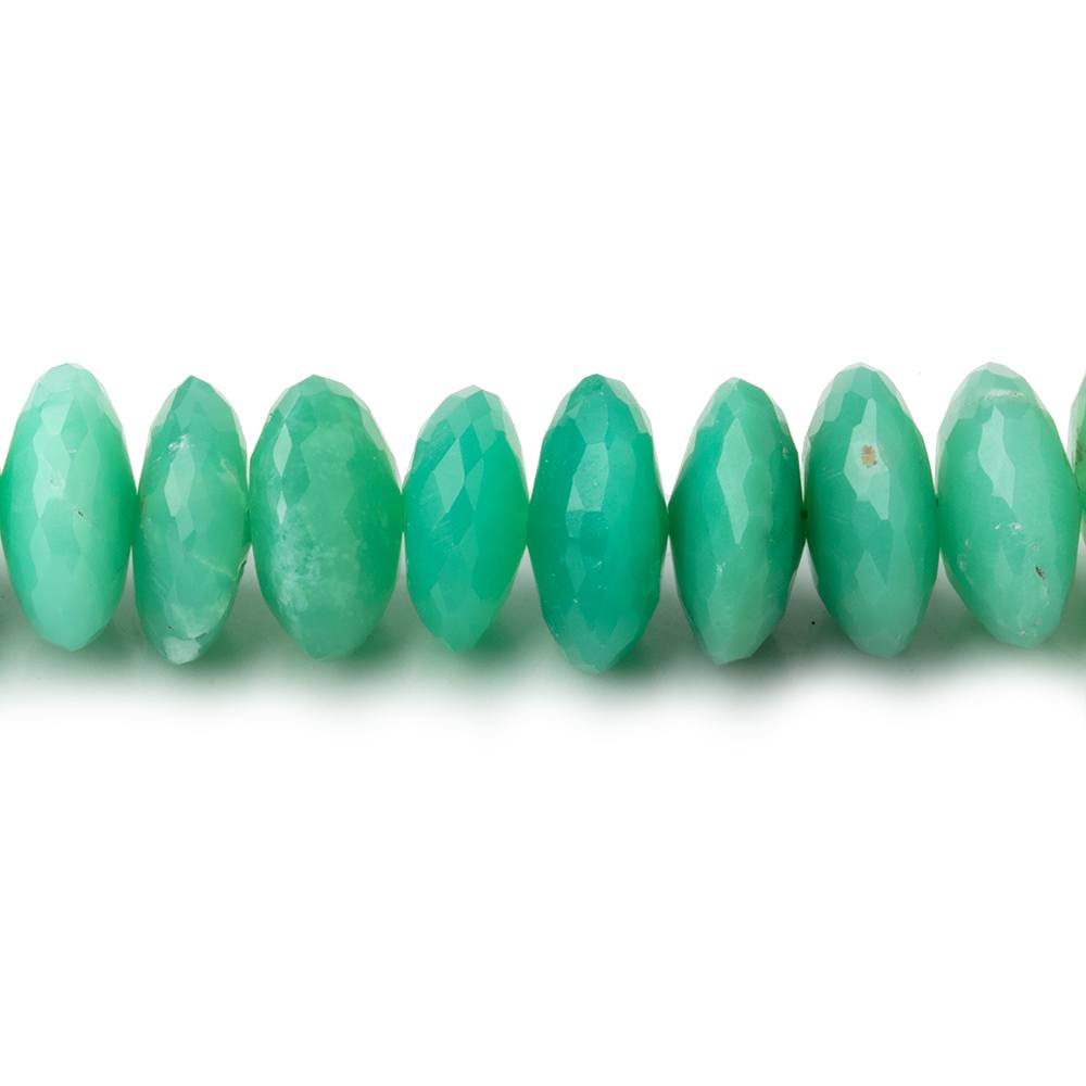 9.5-11mm Chrysoprase German Faceted Rondelle Beads 16 inch 87 pieces A - Beadsofcambay.com