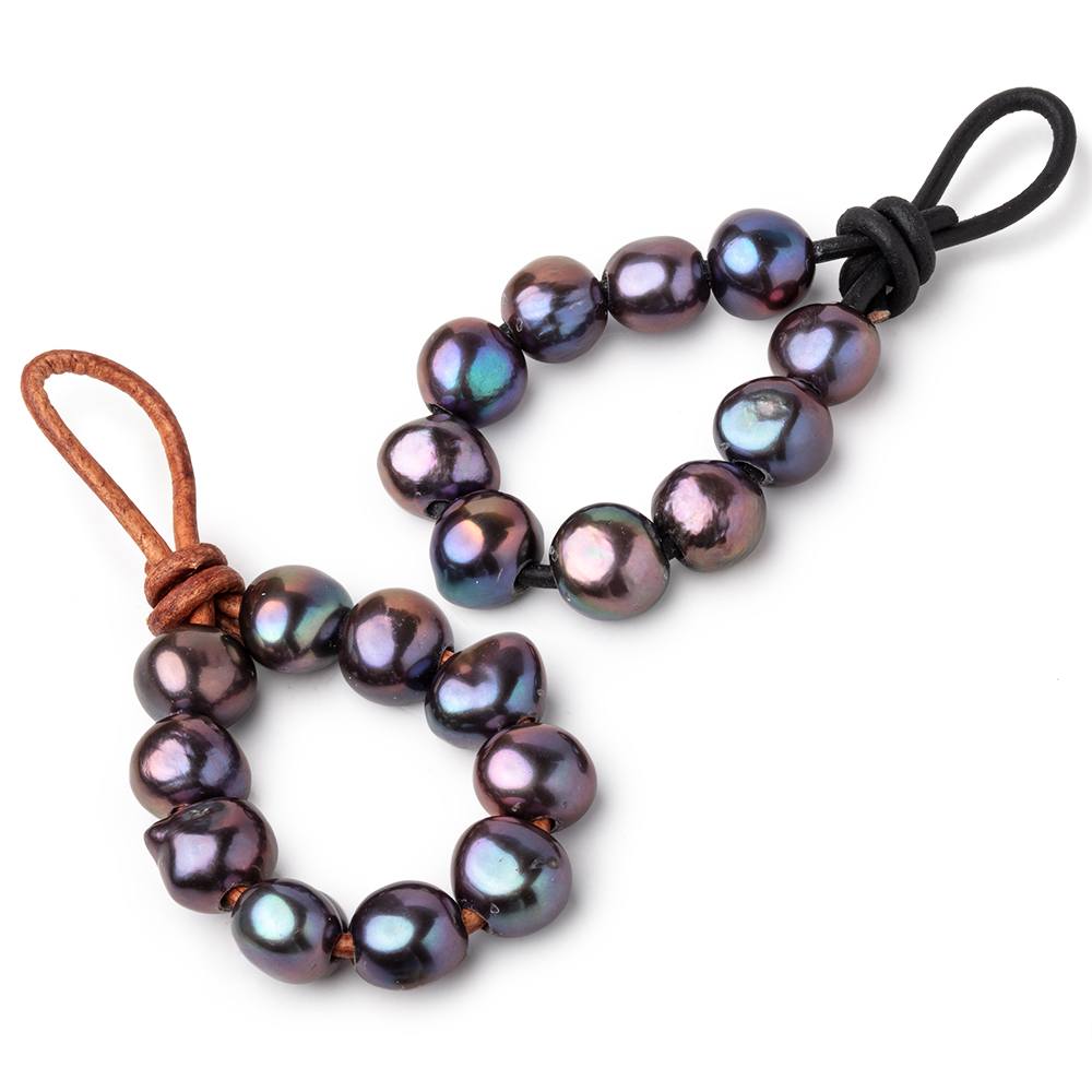 9.5-11mm Peacock Large Hole Baroque Pearls Set of 10 - Beadsofcambay.com