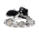 9.5-15mm Black Tourmalinated Quartz Faceted Coin Beads 8.5 inch 18 pieces - Beadsofcambay.com