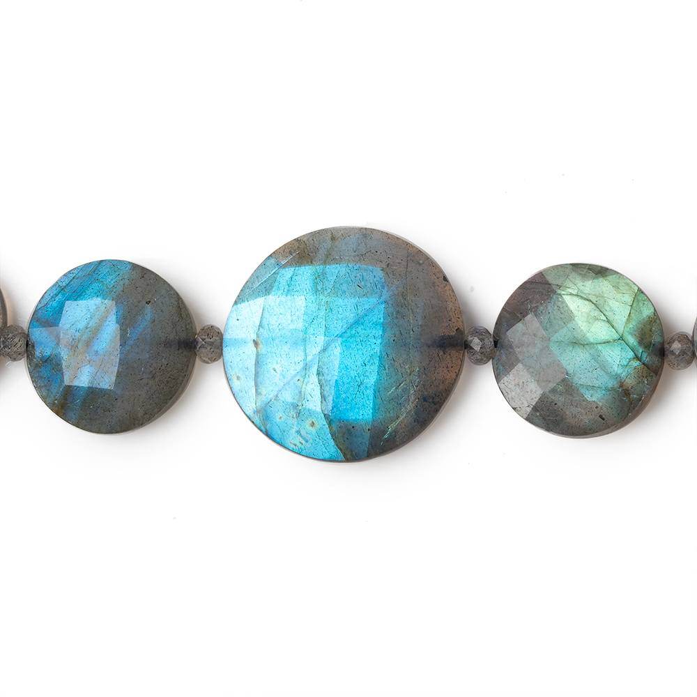 9.5-17.5mm Labradorite Faceted Coin Beads 16 inch 25 pieces AA - Beadsofcambay.com