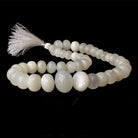 9.5mm - 21mm White Moonstone faceted rondelles 16 inch 43 beads A - Beadsofcambay.com