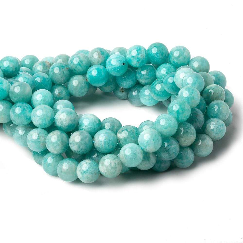 9.5mm Amazonite Plain Rounds 16 inch 43 beads A - Beadsofcambay.com