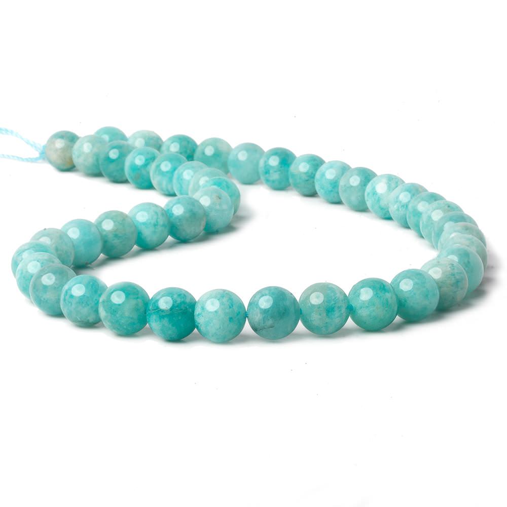 9.5mm Amazonite Plain Rounds 16 inch 43 beads A - Beadsofcambay.com