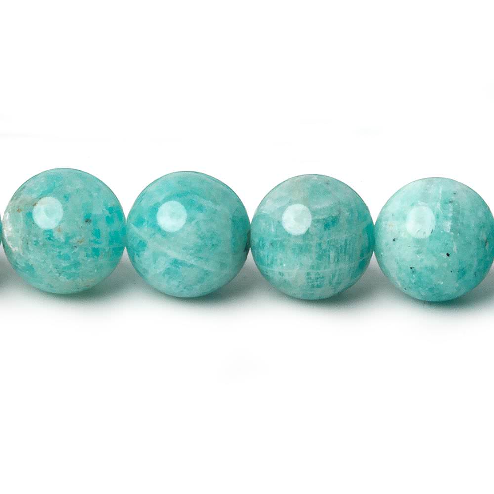 9.5mm Amazonite Plain Rounds 16 inch 43 beads A - Beadsofcambay.com