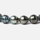9.5mm Peacock Tahitian Ringed Saltwater Large Hole Pearls 9 pieces - Beadsofcambay.com