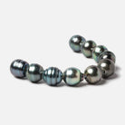 9.5mm Peacock Tahitian Ringed Saltwater Large Hole Pearls 9 pieces - Beadsofcambay.com
