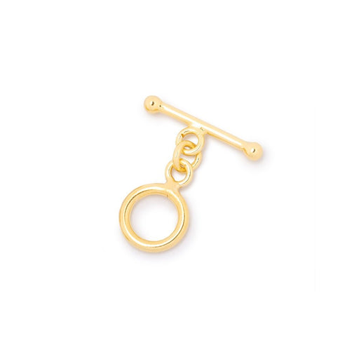 9.5mm Vermeil Toggle Round Design 1 piece - Beadsofcambay.com