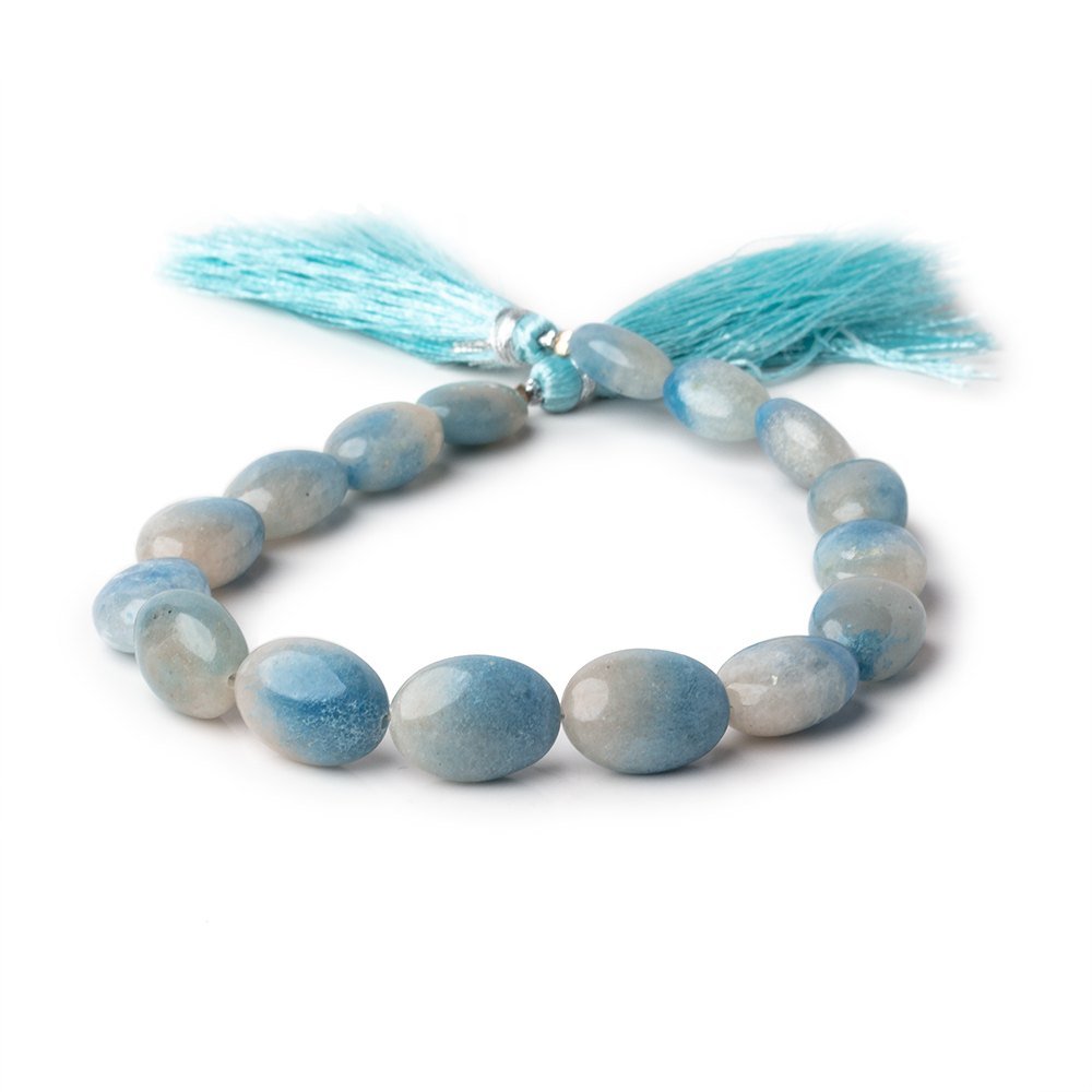 9.5x6.5-14x10mm Rare Paraiba Quartz Plain Oval Beads 8 inch 16 pieces AAA - Beadsofcambay.com