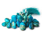 9.5x7-20x16mm Blue Peruvian Opalina Plain Pear Beads 7.5 inch 36 pieces AAA - Beadsofcambay.com