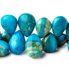 9.5x7-20x16mm Blue Peruvian Opalina Plain Pear Beads 7.5 inch 36 pieces AAA - Beadsofcambay.com