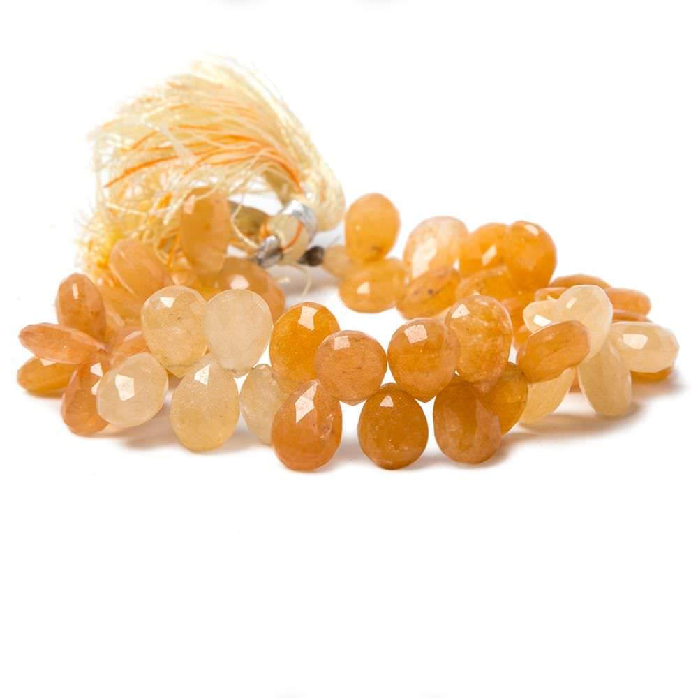 9.5x8-11.5x8mm Aragonite faceted pear beads 8 inch 51 pieces - Beadsofcambay.com