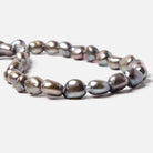 9.5x8-11x9mm Dark Mink Silver Baroque 2.5mm large hole Pearls 15 in. 39 pcs - Beadsofcambay.com