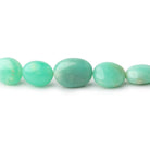 9.5x8-14x11mm Tanzanian Green Opal Plain Oval Beads 18 inch 45 pieces - Beadsofcambay.com