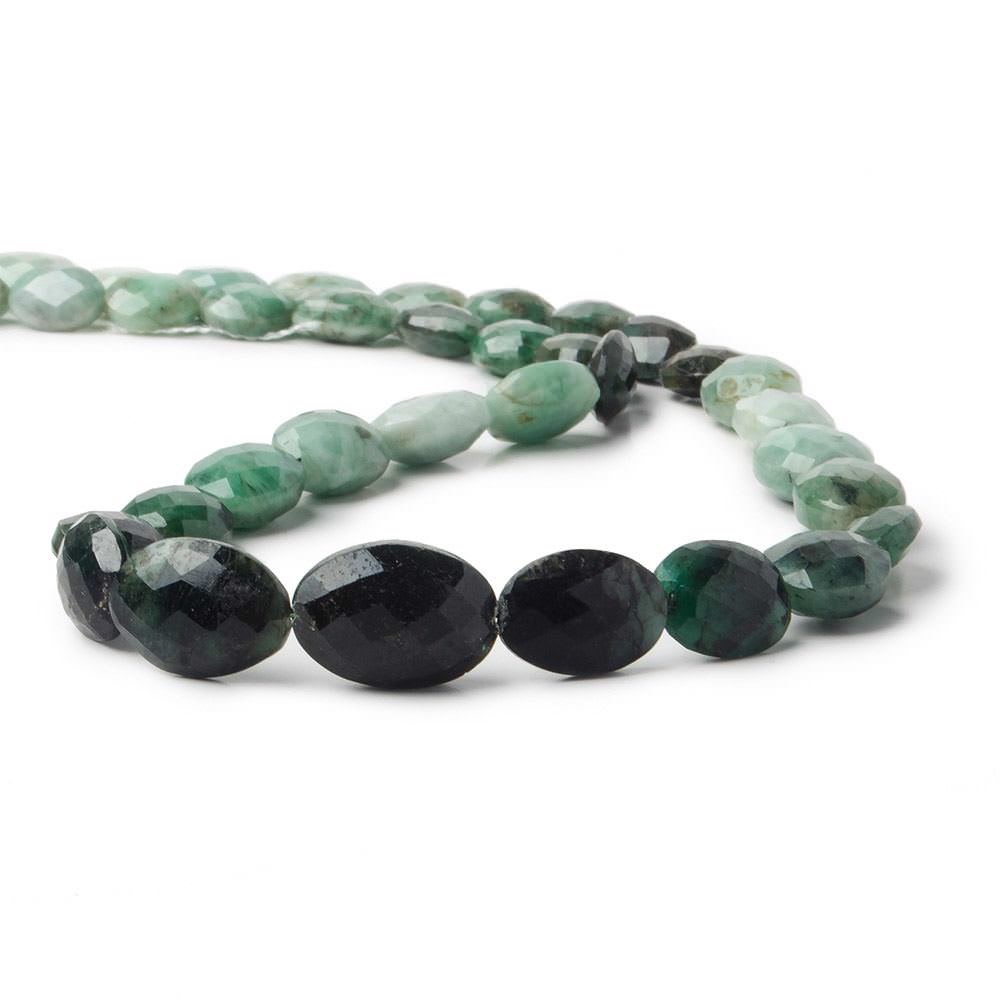 9.5x8-15x11mm mm Brazilian Emerald Straight Drilled Faceted Oval Beads 17 inch 37 pcs A - Beadsofcambay.com
