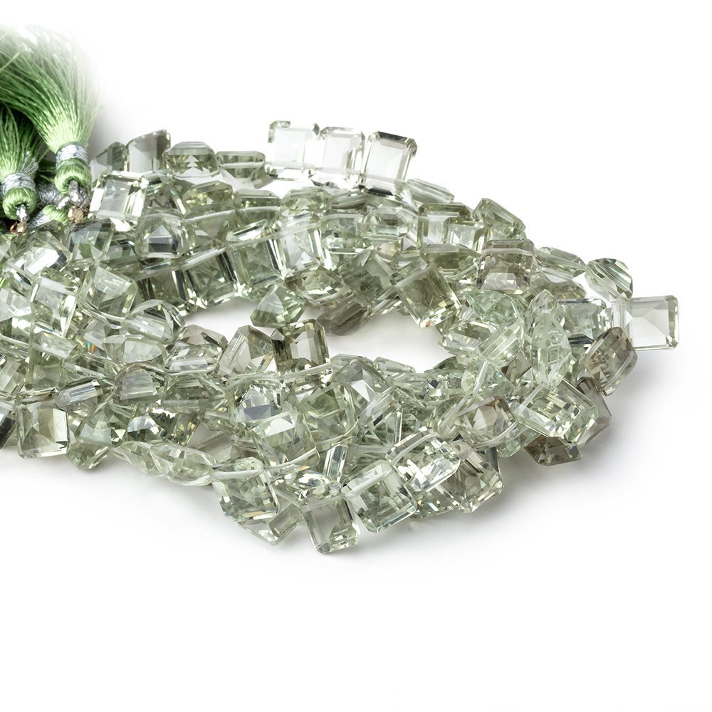 9.5x8mm Prasiolite Emerald Cut Rectangles 9 inch 30 Beads AA - Beadsofcambay.com