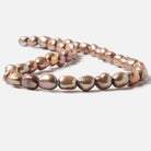 9.5x9-11x9mm Rose' Mocha Brown Baroque 2.5mm large hole Pearls 15 in. 39 pcs - Beadsofcambay.com