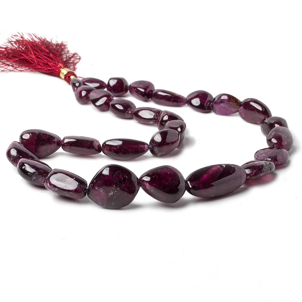 9.5x9.5-26x9.5mm Rhodolite Garnet Plain Nuggets 16 inch 28 pieces - Beadsofcambay.com