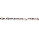 4mm Mystic White Sapphire rondelle Black Gold plated .925 Silver Chain 38 pieces - BeadsofCambay.com