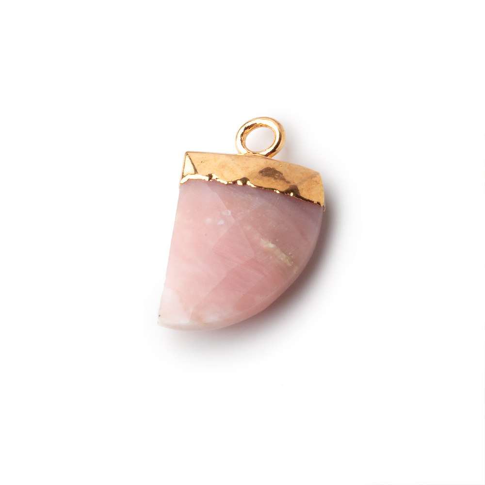18x10mm Gold Leafed Pink Peruvian Opal Horn Pendants 1 piece
