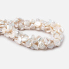 12-14mm Cream Keshi Side Drilled Freshwater Pearls 15.5 inch 34 pieces - BeadsofCambay.com