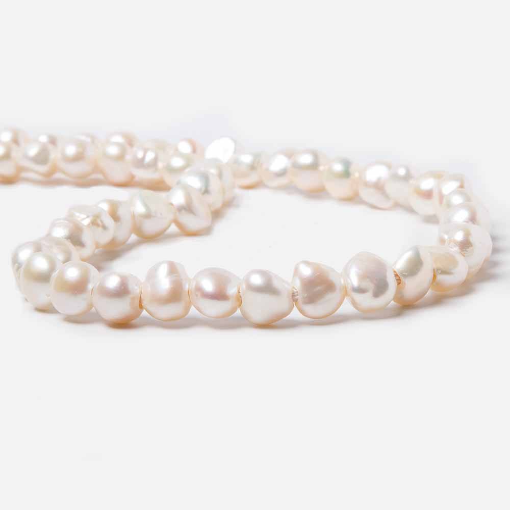 9mm-10mm Off White Baroque 2.5mm large hole Pearl - Beadsofcambay.com