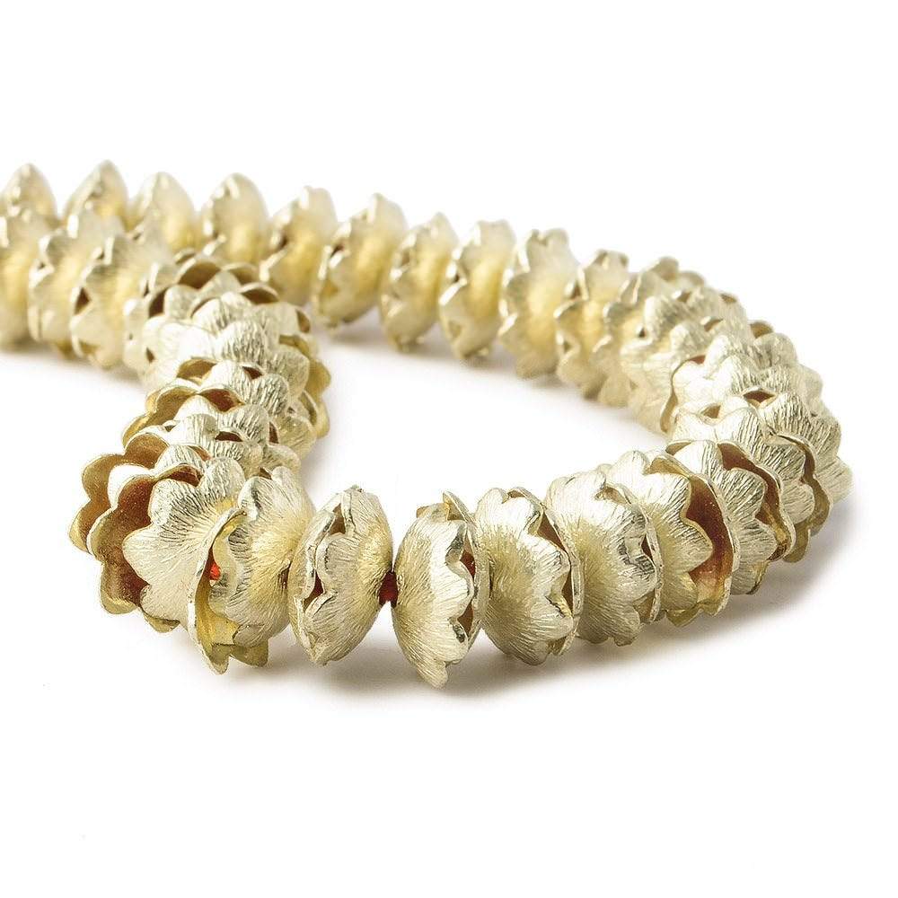 9mm 14kt Gold Plated Copper Bead Cap Scalloped Edge Brushed Flower 8 inch 82 pieces - Beadsofcambay.com