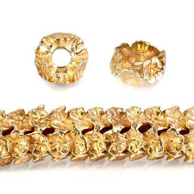 9mm 22kt Gold Plated Copper Spacer with Floral Edge *DISCONTINUED* - Beadsofcambay.com