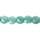 9mm Amazonite faceted coin beads 8 inch 23 pieces - Beadsofcambay.com