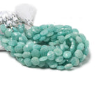 9mm Amazonite faceted coin beads 8 inch 23 pieces - Beadsofcambay.com