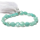 9mm Amazonite faceted coin beads 8 inch 23 pieces - Beadsofcambay.com