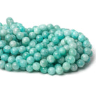 9mm Amazonite plain round beads 16 inch 45 pieces A - Beadsofcambay.com