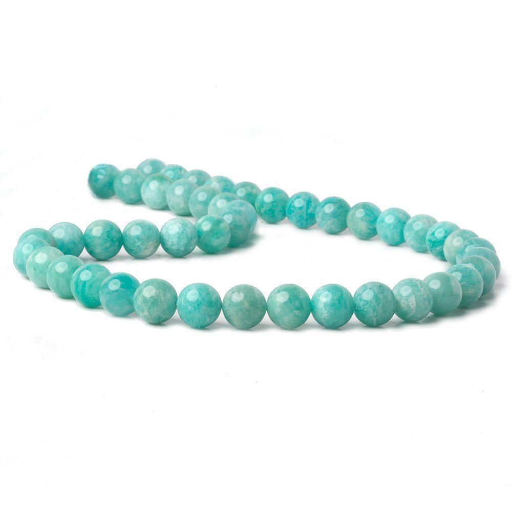 9mm Amazonite plain round beads 16 inch 45 pieces A - Beadsofcambay.com