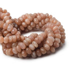 9mm Angel Skin Peach Moonstone faceted rondelle beads 13 inch 55 pieces A - Beadsofcambay.com