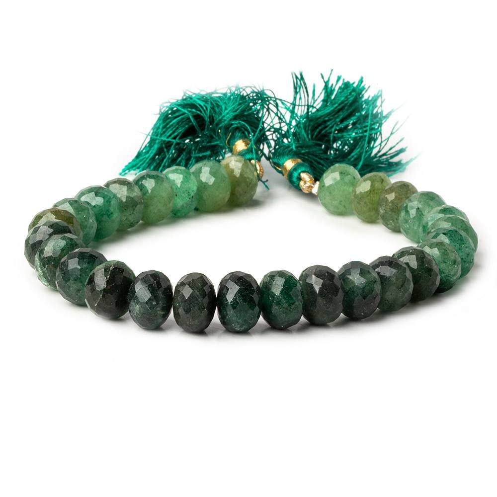 9mm Aventurine Faceted Rondelle Beads 8 inch 29 pieces - Beadsofcambay.com