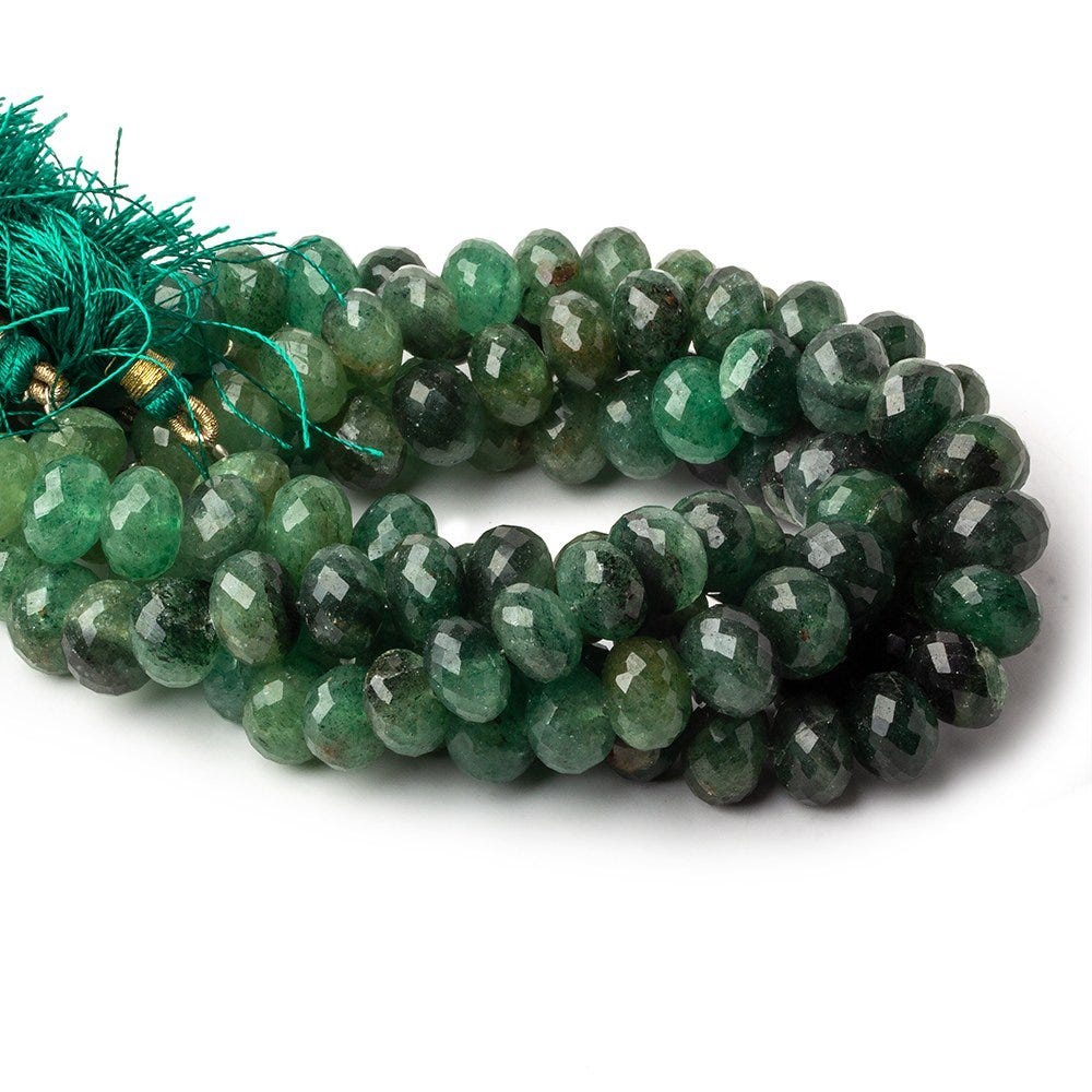 9mm Aventurine Faceted Rondelle Beads 8 inch 29 pieces - Beadsofcambay.com