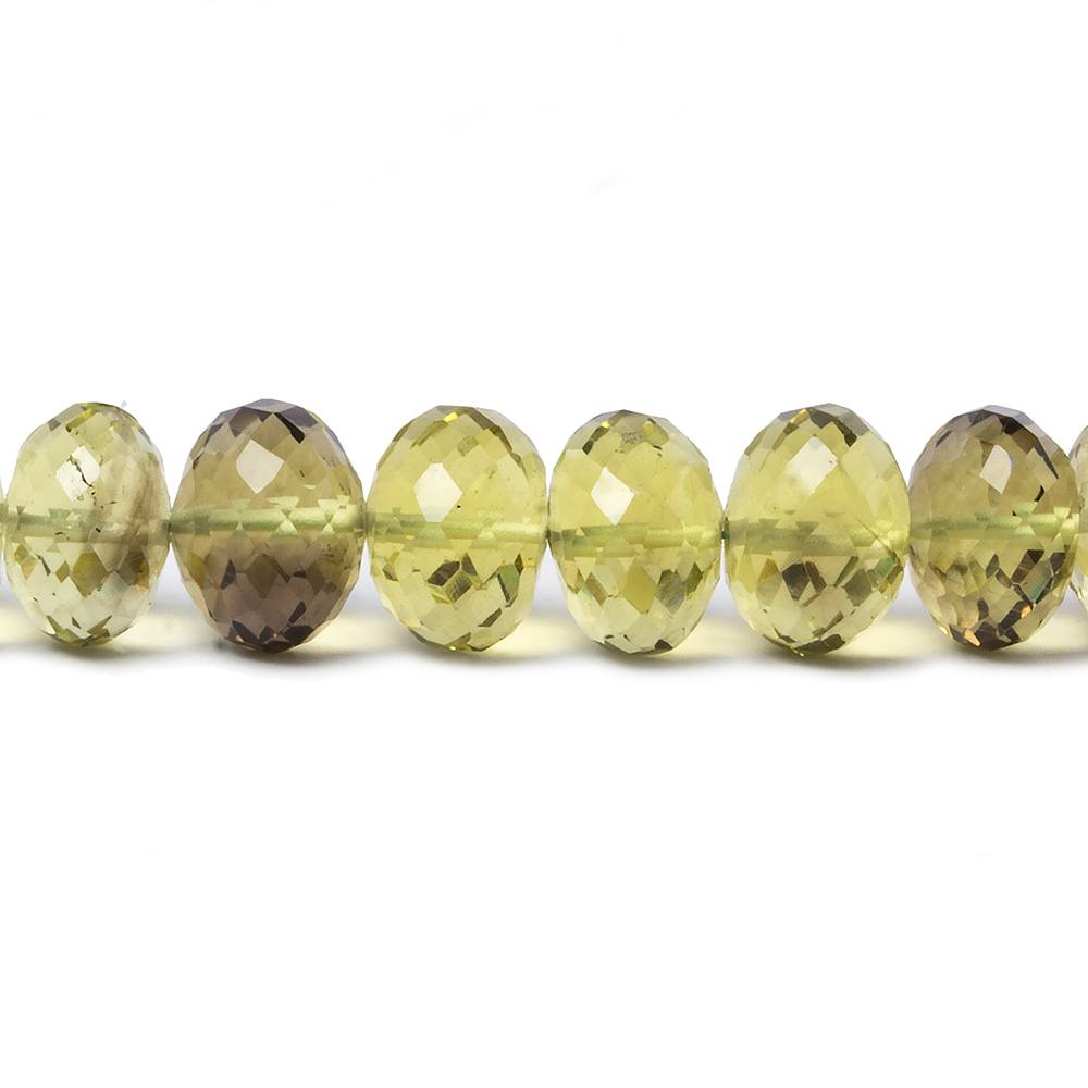 9mm BiColored Quartz faceted rondelle beads 15 inch 59 pieces AAA - Beadsofcambay.com