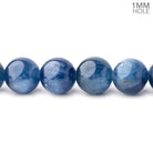 9mm Blue Kyanite Plain Rounds 16 inch 45 beads AA 1mm hole - Beadsofcambay.com